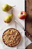 Chicory tart with pears and apple