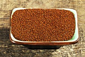 Cress seeds in ceramic dish