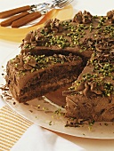 Chocolate cake with pistachios