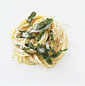 Spaghetti with sage butter and Parmesan