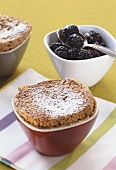 Millet soufflé with blackberries