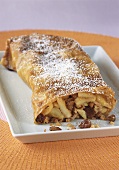 Apple strudel with filo pastry
