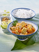 Chicken curry with rice noodles