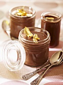 Chocolate cream in jars
