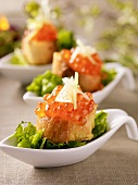 Appetisers (bread with salmon roe)