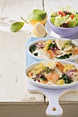 Salmon and spinach bake