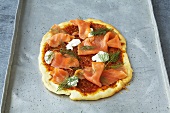 Salmon pizza