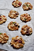 Florentines (unbaked) on parchment paper