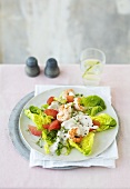 Chicken salad with prawns