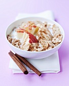 Cereal with apple and cinnamon