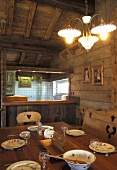 Dining room in a mountain hut (France)