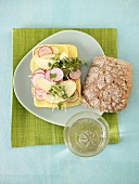 Tilsit cheese, radishes, apple and cress in wholemeal roll