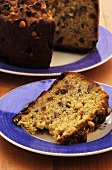 Fruit and Nut Cake; Slice Removed