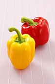 Two peppers (red and yellow)