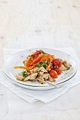 Chicken with peppers and artichokes