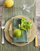 Place-setting with lime