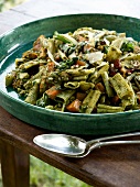 Penne with butternut squash and rocket pesto