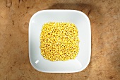 Millet in dish from above