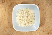 Basmati rice in dish from above