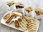 Assorted sandwiches and salads to take away