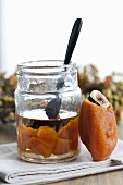 Dried Japanese persimmons pickled in plum wine