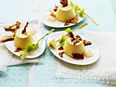 Panna cotta with ginger and apple