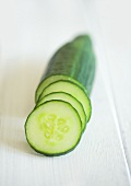 Cucumber, partly sliced