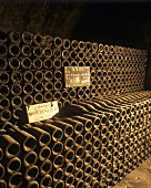 Bottles in a cellar of Bollinger, Ay, Champagne, Frankreich