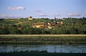 View of 'Seusslitzer Luisenburg' vineyard site & Diesbar-Seusslitz castle, DE