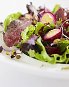 Pigeon breast and quail's egg salad