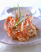 Fried prawns with sesame