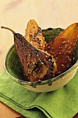 Grilled pears with sesame