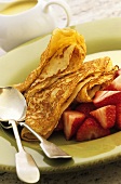 Macadamia pancakes with strawberries