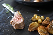 Salt meadow lamb with braised shallots