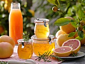 Pink grapefruit jelly with rosemary