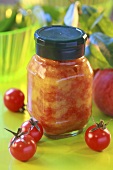 Home-made ketchup with cherry tomatoes