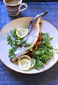 Stuffed trout with parsley