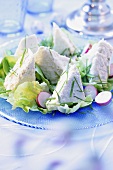 Soft cheese and celeriac mousse on lettuce