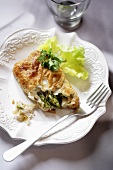 Green asparagus in puff pastry