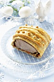 Roast pork in puff pastry for Easter