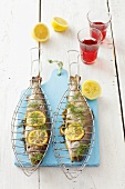 Grilled trout with lemon and dill