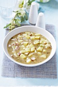 Potato soup with onion and bacon