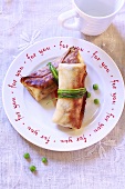 Pancake rolls with meat and vegetable filling