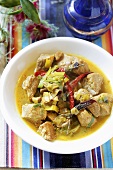 Pork curry with leeks and chillies