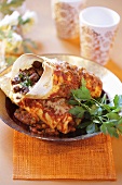 Mince enchiladas with cheese (Mexico)