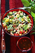 Couscous salad with peppers and mint