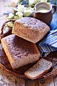 Rye bread, partly sliced