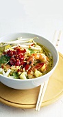 Laksa (Glass noodle soup with prawns and chilli, South East Asia)