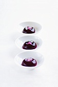Beetroot jelly in small dishes (Molecular gastronomy)