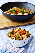 Stir-fried rice and vegetables